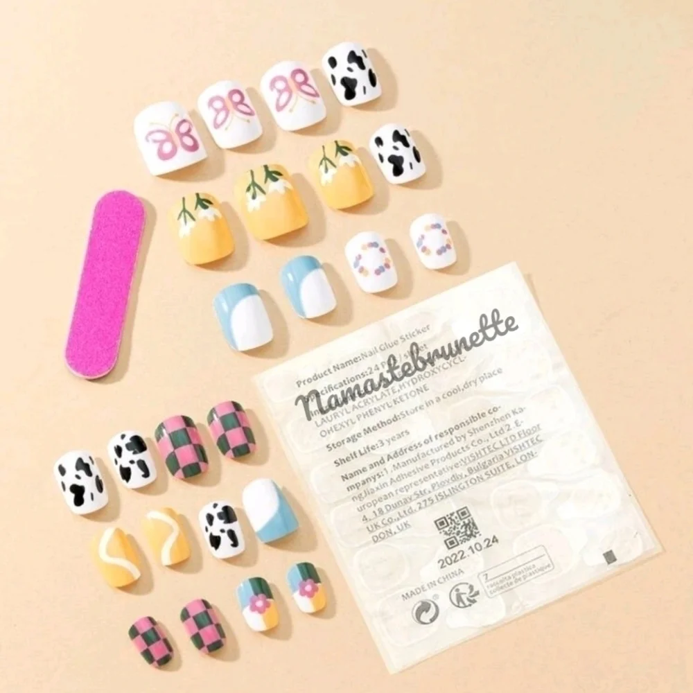 2/$16 Floral Butterfly Press On Nails